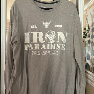 Under Armour Gray Iron Paradise Long Sleeve Tee-XXL